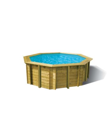 Piscine hors sol bois Ubbink Ibiza héxagonale Ø360 cm