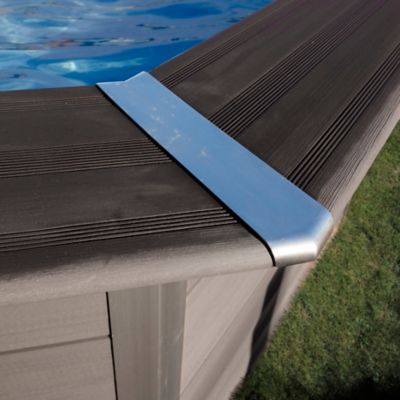 Piscine hors sol composite gris carrée Gré 3,26 x 3,26 x h.0,96 m