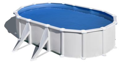 Piscine hors sol en acier ovale 5.27 x H 1.32 m Gré KITPROV508D blanche avec pompe