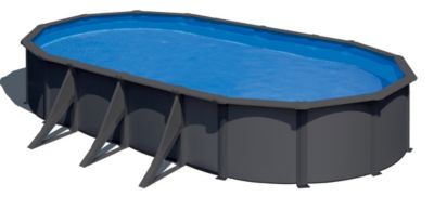 Piscine hors sol en acier ovale 7.44 x H 1.22 m Gré KIT730GYD avec pompe