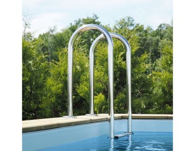 Piscine hors sol en bois AQUA 7 x 3.75 - H.1.45 m, bleu pâle, fixations à sceller - BAS7308OSPI