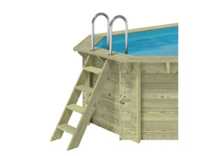Piscine hors sol en bois NEMO 5.79 x 3.49 - H.1.45 m, sable, fixations à visser - BAS7304OSPL3