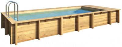 Piscine hors sol en bois Pool'n Box 6.10 x 2.37 x H 1.33 m + coffre de rangement