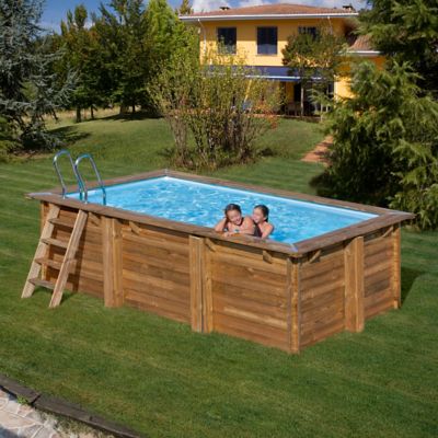 Piscine hors sol en bois rectangulaire Gré Marbella LDD 4.20 x 2.70 x H 1.17 m