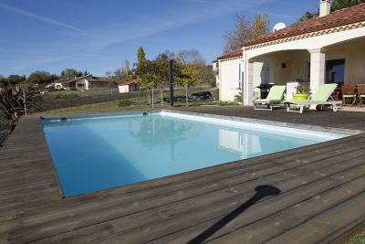 Piscine hors sol en bois rectangulaire Ubbink Ibiza LDD 5 x 8 x H 1.40 m + bâche incluse