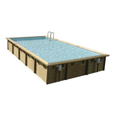 Piscine hors sol en bois rectangulaire Ubbink Ibiza LDD 5 x 8 x H 1.40 m + bâche incluse