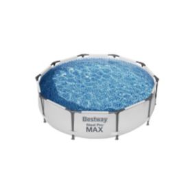 Piscine Hors Sol Gris Eté Ronde Jardin 305 x 76 cm - 4678 L