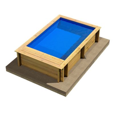 Piscine hors sol rectangulaire en bois Procopi Pooln Box Junior H 0.76 m