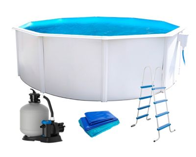 Piscine hors-sol Toi PRESTIGIO ronde 3.50 x 1.2m filtre à sable 6m3-h liner 60-100
