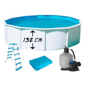 Piscine hors-sol Toi PRESTIGIO ronde 3.50 x 1.32m filtre à sable 6m3/h + liner 60/100