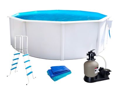 Piscine hors-sol Toi PRESTIGIO ronde 4.60 x 1.32m filtre à sable 8,5m3-h liner 60-100