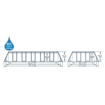 Piscine Hors sol Tubulaire Bestway Power Steel 640x274x132 cm Epurateur a Sable de 5 678 L/H Bache et Echelle