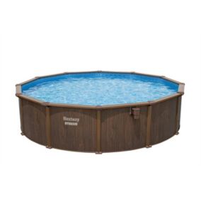 Piscine hors sol tubulaire bois rond Hydrium Bestway ⌀550 x H.130 cm