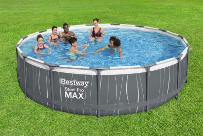 Piscine hors sol tubulaire Steel Pro Max ronde ⌀4,57 x H.1,07 m Bestway avec LED