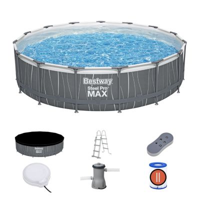 Piscine hors sol tubulaire Steel Pro Max ronde ⌀4,57 x H.1,07 m Bestway avec LED
