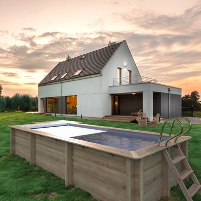 Piscine hors sol urbaine Mypool 6.00 x 2.50 x H 1.33 m + couverture automatique
