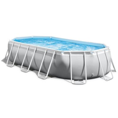 Piscine ovale en kit Baltik - Longueur 503 cm x Largeur 274 cm - Gris clair