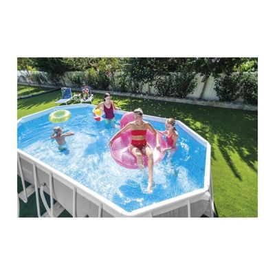 Piscine ovale en kit Baltik - Longueur 503 cm x Largeur 274 cm - Gris clair