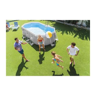 Piscine ovale en kit Baltik - Longueur 503 cm x Largeur 274 cm - Gris clair