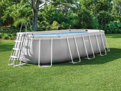 Piscine ovale en kit Baltik - Longueur 503 cm x Largeur 274 cm - Gris clair