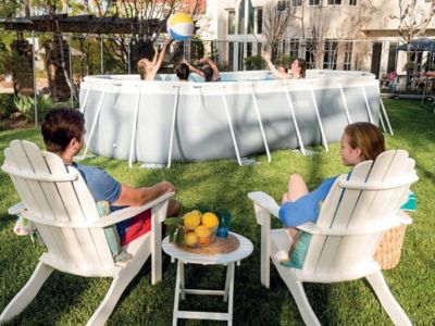 Piscine ovale en kit Baltik - Longueur 503 cm x Largeur 274 cm - Gris clair