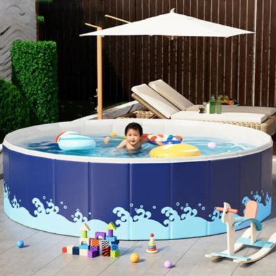 Piscine pliable de 180 cm, piscine de jardin pour enfants, piscine ronde en PVC, piscine familiale d'été,adaptée au jardin,bleu