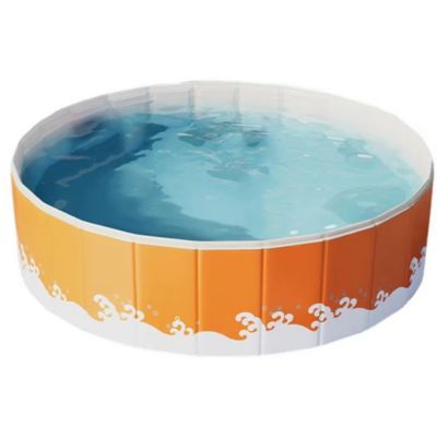 Piscine pliable de 180cm,piscine de jardin pour enfants, piscine ronde en PVC,piscine familiale d'été,Non-inflatable pool,orange