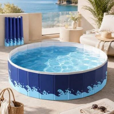Piscine pliable de 90 cm, piscine de jardin pour enfants, piscine ronde en PVC, piscine familiale d'été,adaptée au jardin,bleu