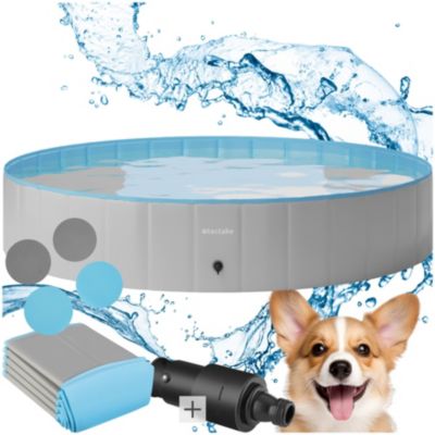Piscine pour chien en différentes tailles gris/bleu