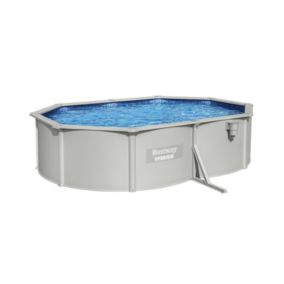 BESTWAY Piscine hors sol tubulaire. rectangulaire grise 4x2 avec pompe de  filtration et armature en acier pas cher 