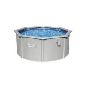 Piscine tubulaire acier gris rond Hydrium ⌀300 x H.120 cm