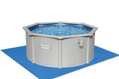 Piscine tubulaire acier gris rond Hydrium ⌀300 x H.120 cm