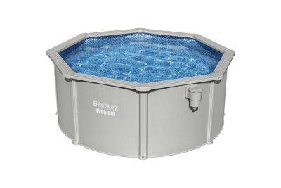Piscine tubulaire acier gris rond Hydrium ⌀300 x H.120 cm