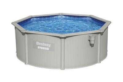 Piscine tubulaire acier gris rond Hydrium ⌀360 x H. 120 cm