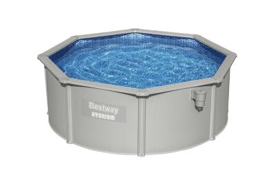 Piscine tubulaire acier gris rond Hydrium ⌀360 x H. 120 cm