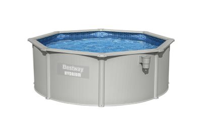 Piscine tubulaire acier gris rond Hydrium ⌀360 x H. 120 cm