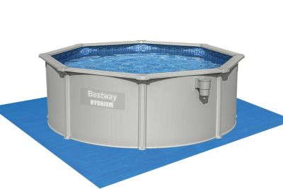 Piscine tubulaire acier gris rond Hydrium ⌀360 x H. 120 cm