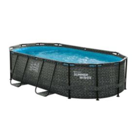 Piscine tubulaire Active Frame Pool effet Chevron ovale 4,24 x 2,50 x 1,00 m - Summer Waves