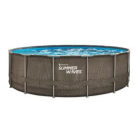 Piscine tubulaire Active Frame Pool ronde effet rotin 4,88 x 1,22 m - Summer Waves