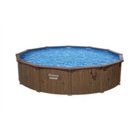 Piscine tubulaire bois rond Hydrium Bestway ⌀490 x H.130 cm