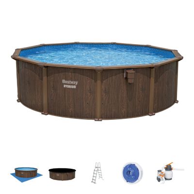 Piscine tubulaire bois rond Hydrium Bestway ⌀490 x H.130 cm