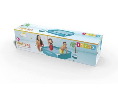 Piscine tubulaire carrée 1,22 x 1,22  x 0,30 m - Intex