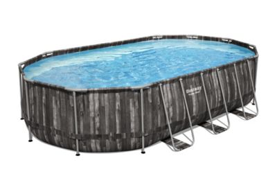 Piscine tubulaire effet bois ovale Bestway Power Steel 6,10 x 3,66 m