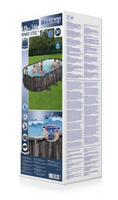 Piscine tubulaire effet bois ovale Bestway Power Steel 6,10 x 3,66 m