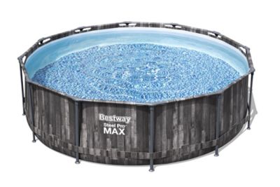 Piscine tubulaire effet bois ronde Bestway Steel Pro Max ø3,66 x h.1 m