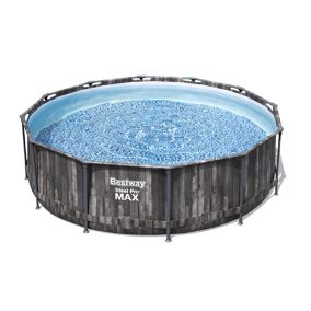 Piscine tubulaire effet bois ronde Bestway Steel Pro Max ø3,66 x h.1 m