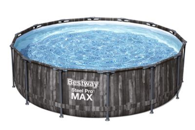 Piscine tubulaire effet bois ronde Bestway Steel Pro Max ø4,27 x h.1,07 m