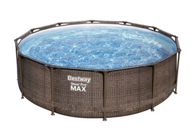 Piscine tubulaire effet rotin ronde Bestway Steel Pro Max™ ø3,66 x h.1 m