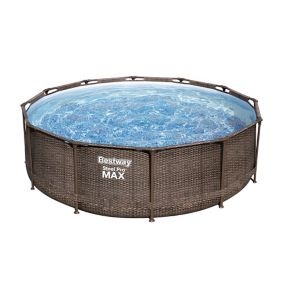 Piscine tubulaire effet rotin ronde Bestway Steel Pro Max™ ø3,66 x h.1 m