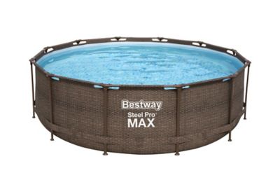 Piscine tubulaire effet rotin ronde Bestway Steel Pro Max™ ø3,66 x h.1 m